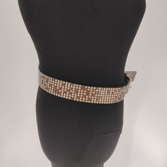 LIEBE SKIND BERLIN LEATHER BELT LK B24 85 CM SIZE M RHINESTONE BEADED - Picture 9 of 10